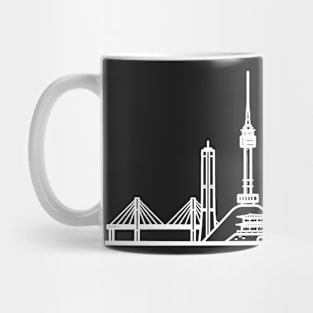 Seoul Skyline in white with details Mug